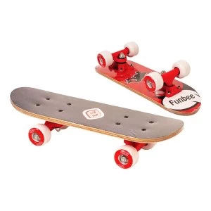 image of Funbee - Kid's 17-Inch Maple Wood Mini Skateboard Cruiser (Red)