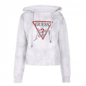 image of Guess Icon Tie Dye Hoodie - CLOUDY LILAC