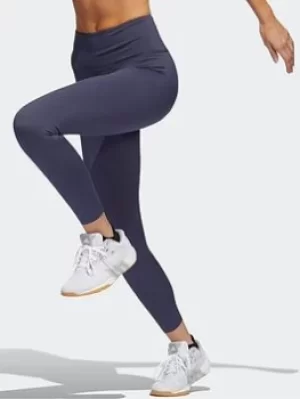 Image of adidas Optime Training Luxe 7/8 Tights, Blue Size XS Women