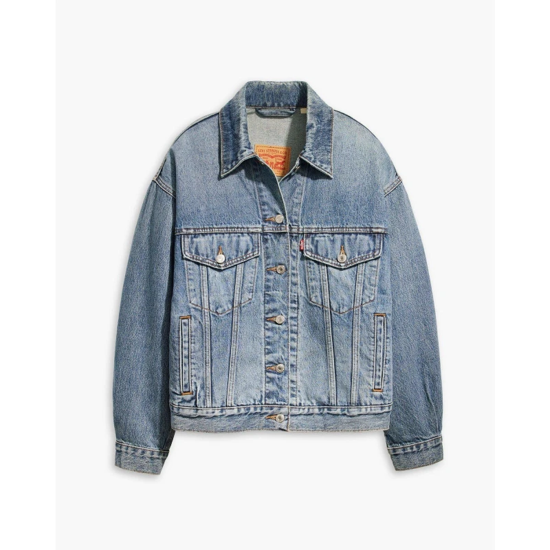 Image of Levis Womens Trucker Be Kind Rewind Denim Jacket Turning Heads female 12 (M)