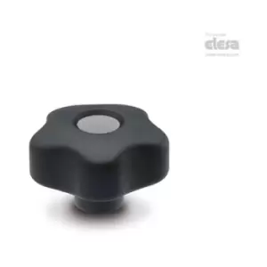 Image of Elesa - vctsoft Lobe knobs Soft-touch technopolymer Brass boss threaded hole VCT.6