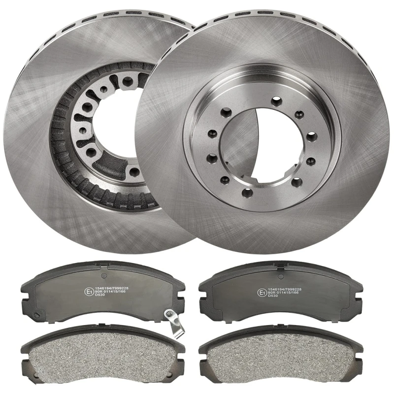 Image of RIDEX 3405B1916 Brake disc and pads set Front Axle, Brake Disc Type: internally vented, with acoustic wear warning Brake Set,disc brakes (3405)