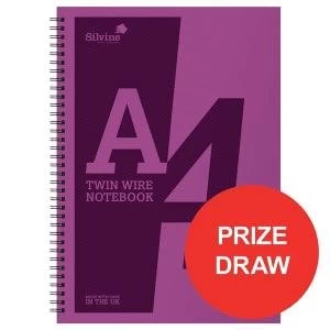 Image of Silvine A4 Notebook Wirebound Polypropylene 60gsm 160pp Assorted Pack