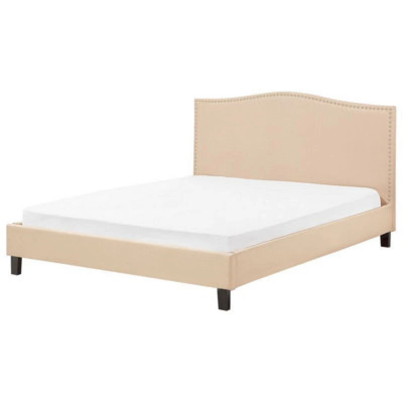 Image of Beliani Bed Fabric Montpellier 180 X 200 Cm (Eu Super King) Beige