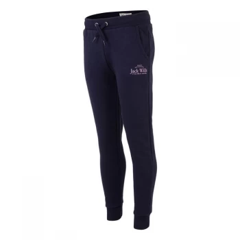 Image of Jack Wills Kids Girls Logo Script Joggers - Navy