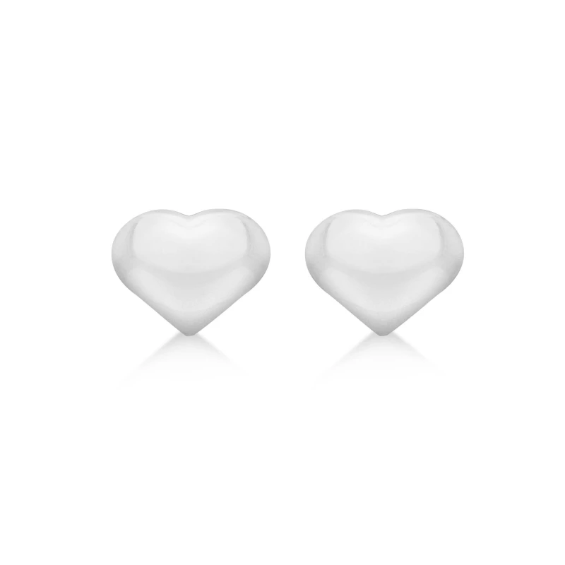 Image of Be You Sterling Silver Puffed Heart Studs Silver female One Size