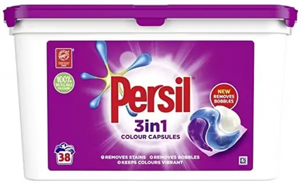 image of Persil 3-in-1 Colour Washing Capsules 38x Washes