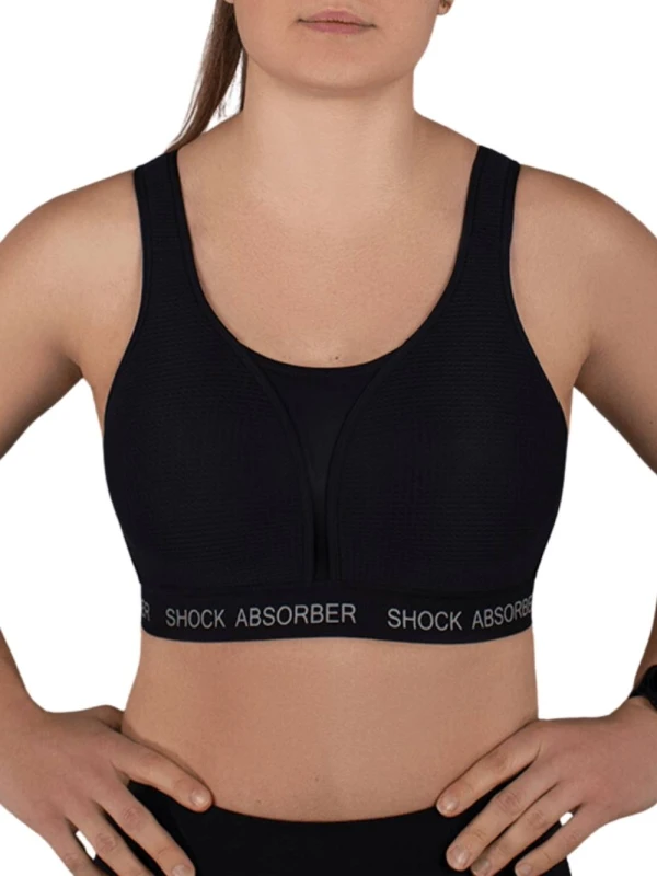 Image of Shock Absorber Womens Ultimate Run Padded Sports Bra in Black Size: 36F Black Female 36F
