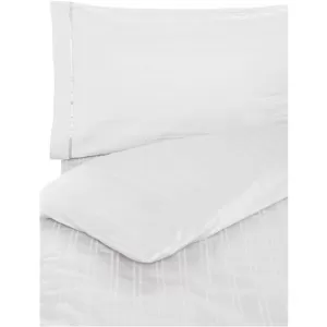 Image of Hotel Collection Woven Stripe Duvet Cover Set - White