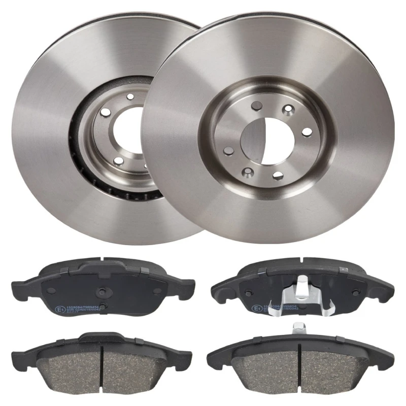 Image of RIDEX 3405B2872 Brake disc and pads set Front Axle, Brake Disc Type: Vented, not prepared for wear warning indicator Brake Set,disc brakes (3405)