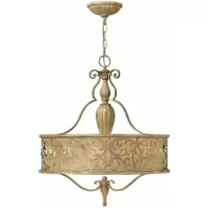 Image of 3 Bulb Chandelier Hanging Pendant LIght Brushed Champagne LED E27 100W Bulb