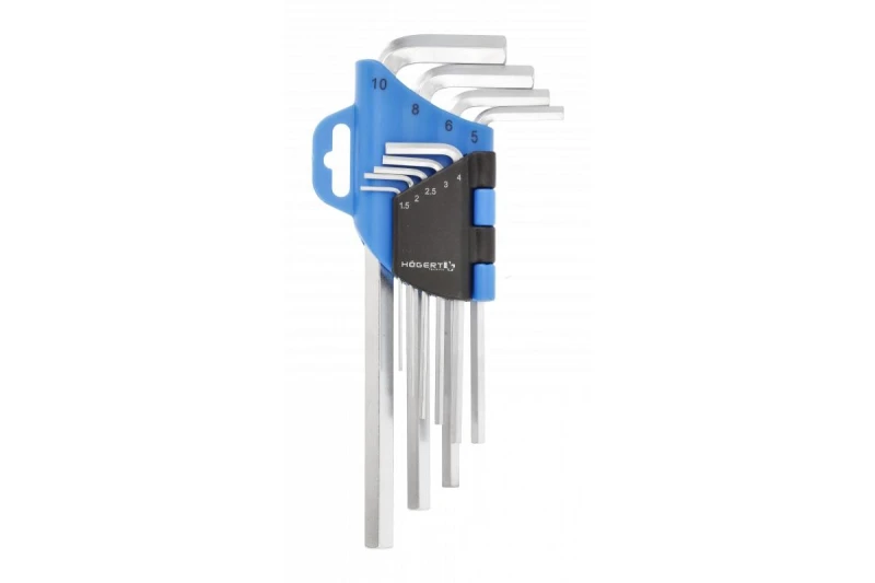 Image of Hogert Technik HT1W801 Angled Screwdriver Set Spanner Size: 10.0, Chrome Vanadium Steel, Number of tools: 9 Chrome Vanadium Steel Angled Screwdriver S