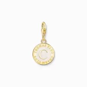 image of Charmista White Sterling Silver Gold Plated Enamel Coin Charm 2095-427-14