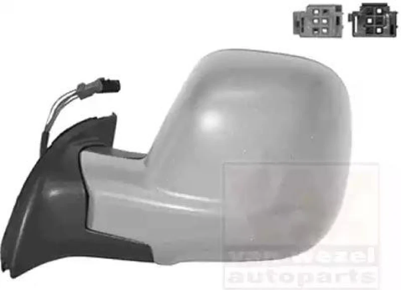 Image of VAN WEZEL 0906817 Wing mirror * HAGUS * Left, Heatable, primed Outside Mirror (50)