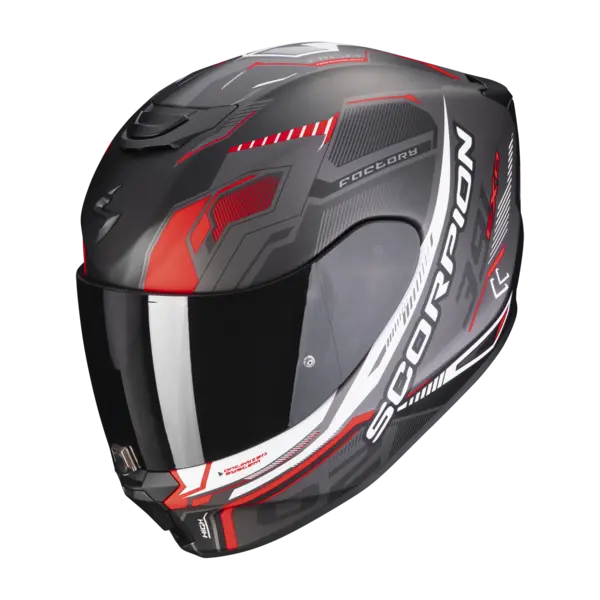 Scorpion Exo-391 Haut Matt Black-Silver-Red Full Face Helmet S