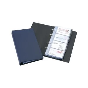 image of Durable A4 4 Ring Business Card Album Dark Blue for 200 Cards