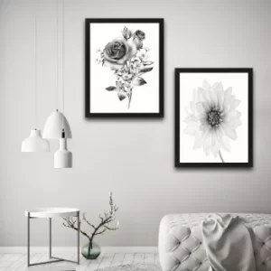 Image of Rose Rose Set Multicolor Decorative Framed Painting (2 Pieces)