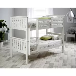 Image of Carra White Bunk Bed and Memory Foam Mattresses