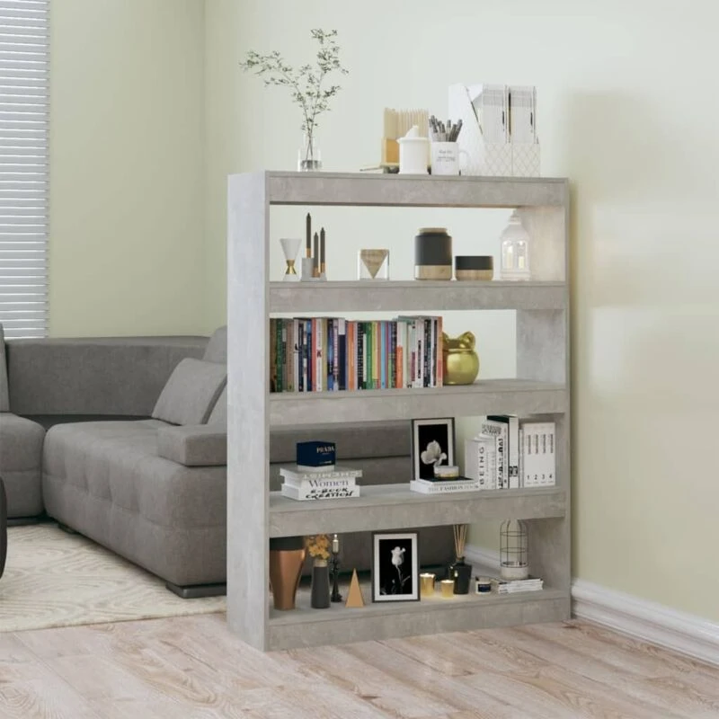 Image of VIDAXL Book Cabinet/Room Divider Concrete Grey 100x30x135cm Vidaxl 8720286843796