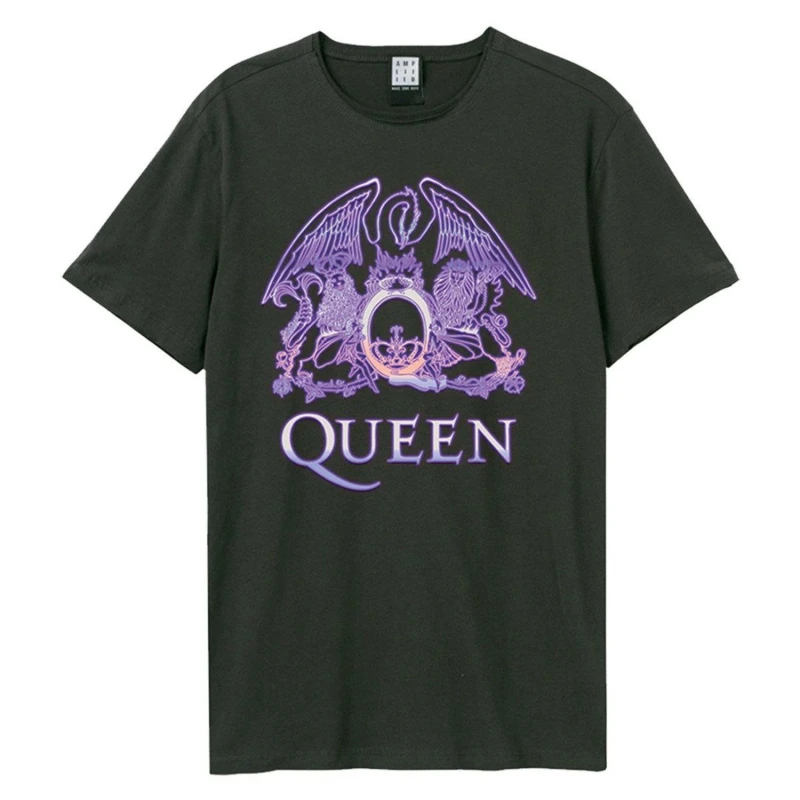 Image of Amplified Amplified Men Neon Sign Queen T-Shirt in Charcoal Size: X-Small Charcoal XS Male 5063693952365