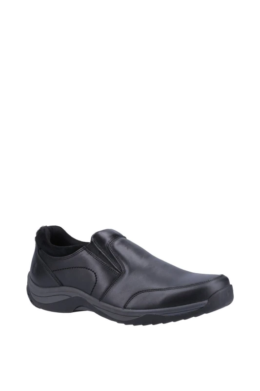 Image of Hush Puppies 'Donald' Classic Slip On Shoes Black