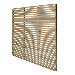 Image of Forest 6 x 6ft Contemporary Single Slatted Fence Panel - Pack of 3