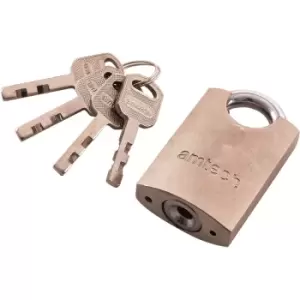 image of Amtech T1610 40mm Steel Padlock with Keys, 7mm Hardened Steel Shackle, Precision Locking Mechanism Security Padlock