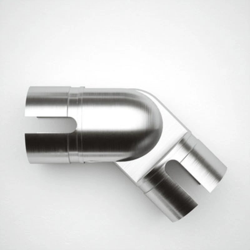 Image of Rothley Brushed Bannister Staircase Handrail Adjustable Elbow (Diam) 40mm