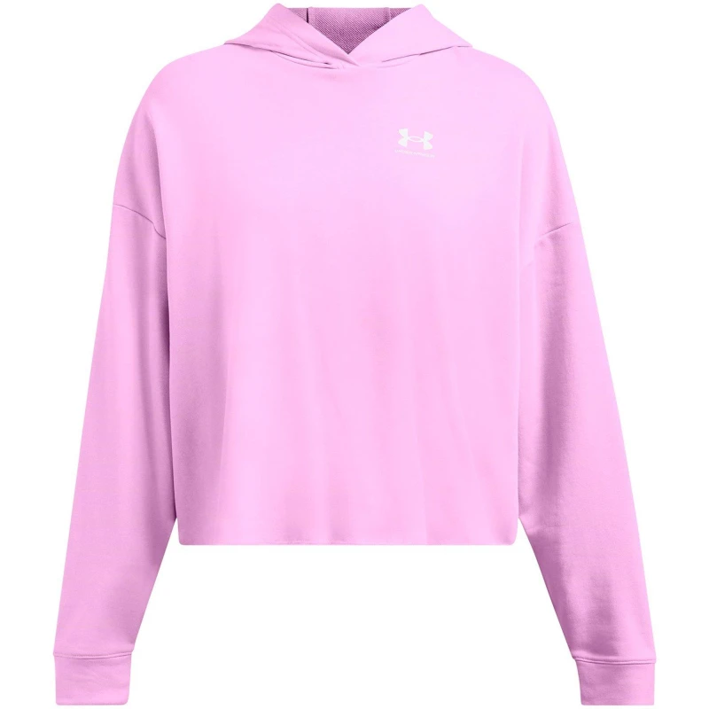 Image of Under Armour Womens Rival Terry Crew Sweatshirt Pink female 10 (S)