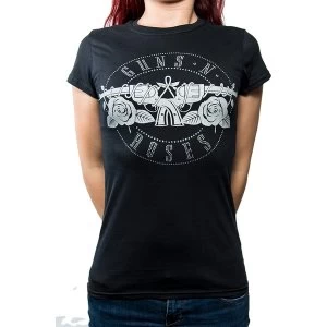Image of Guns N' Roses - Circle Logo Womens Large T-Shirt - Black