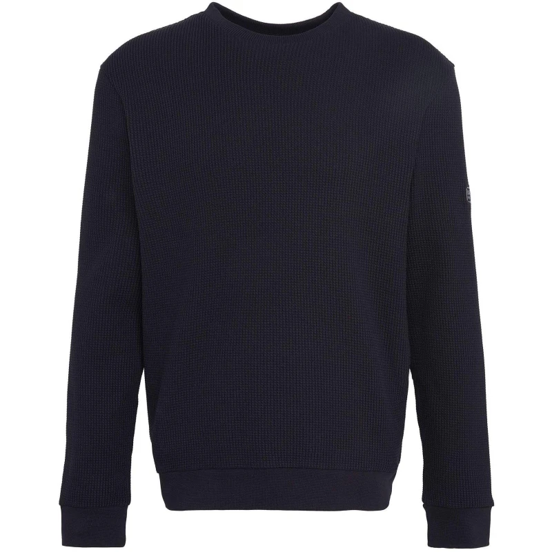 Image of Barbour International Curve Waffle Sweatshirt - Black M