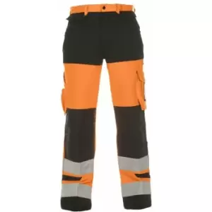 image of Hertford hi vis trouser two tone orange/black 32 - Hydrowear