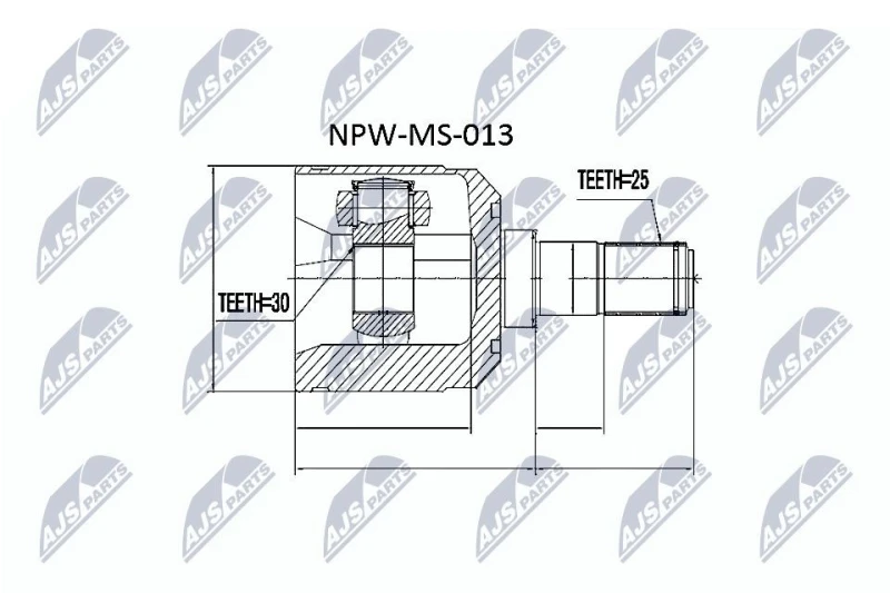 Image of NTY CV joint kit NTY NPW-MS-013