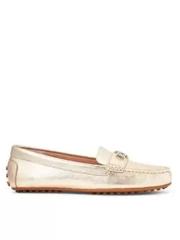 Image of Lauren by Ralph Lauren Barnsbury-flats-driver - Pale Gold, Size Us 6 = UK 4, Women
