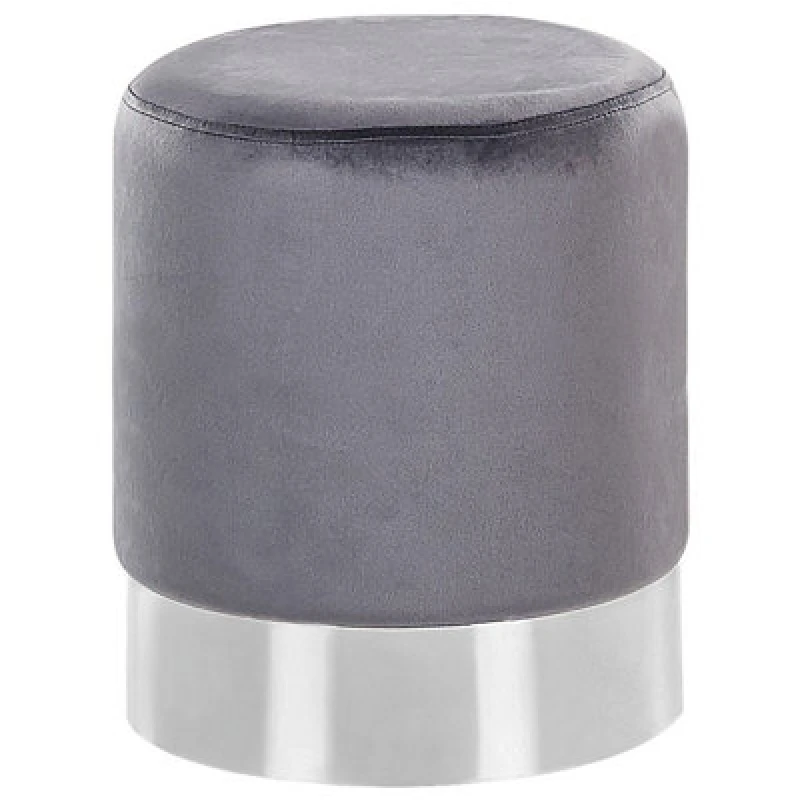 Image of Beliani Modern Pouffe Brigitte Velvet Grey