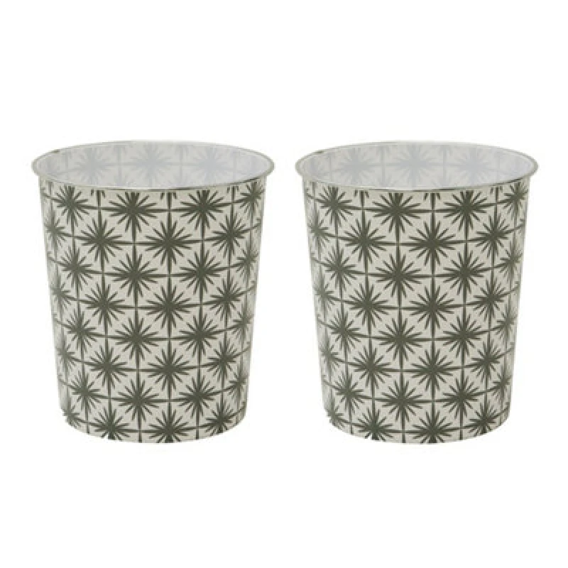 Image of JVL JVL - Geometric Grey Waste Paper Bin, Set of 2 16-294-2