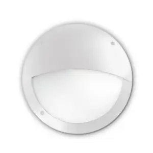 image of Lucia 1 Light Half Diffuser Outdoor Flush Wall Light White IP66 E27