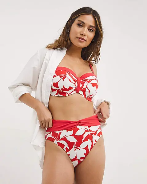 Image of Panache Oasis Midi Bikini Brief RED Female 20 BB94306