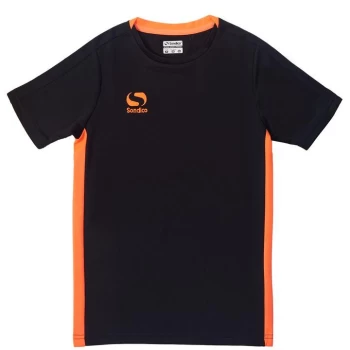 image of Sondico Fundamental Polo T Shirt Junior Boys - Black/FluOrange