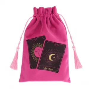 Image of Tarot Cards Pink Drawstring Pouch