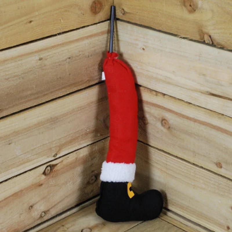 Image of Samuel Alexander 40Cm Single Santa Design Chunky Leg With Boot For Xmas Tree