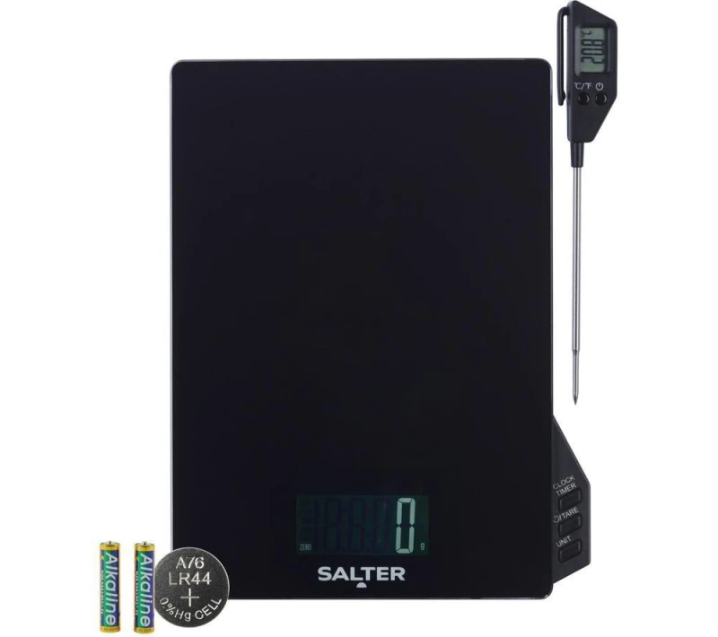 Image of Salter Scale + Thermometer + Timer Set Black SA00617FEU12