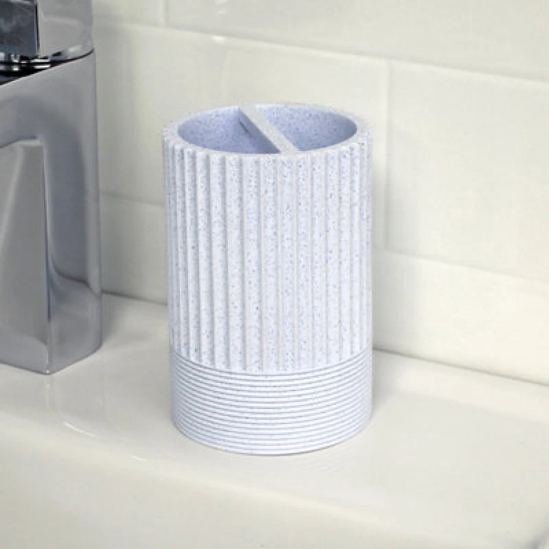 Image of Showerdrape Tranquil Pale Blue Sparkle Collection Toothbrush Holder Light Blue