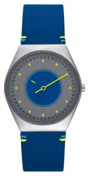 image of Skagen SKW6873 Grenen Blue and Grey Dial Blue Leather Watch