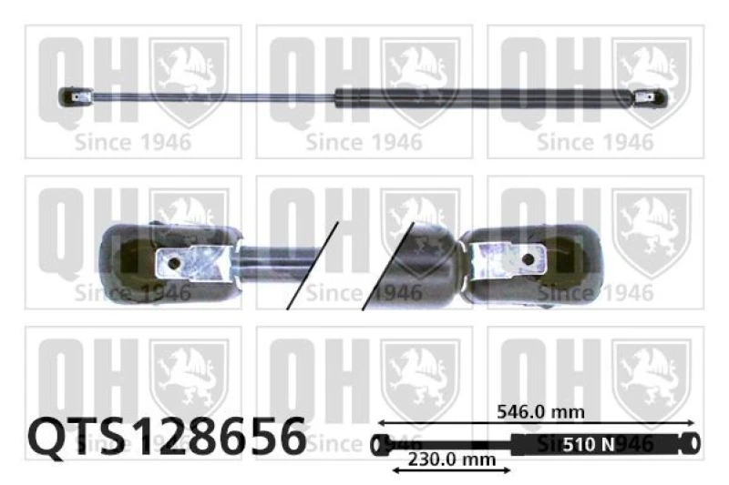 Image of QUINTON HAZELL Tailgate strut QUINTON HAZELL QTS128656