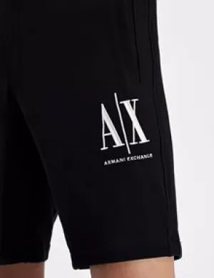 image of Armani Exchange AX Icon Logo Jersey Shorts Black Size S Men