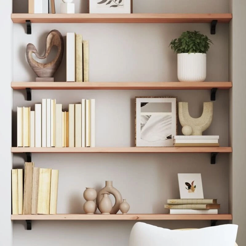 Image of VIDAXL Wall Shelf 80x20x2cm Untreated Solid Wood Oak vidaXL 8720845812607