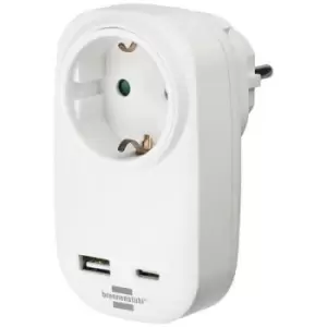 image of Brennenstuhl 1508210 Junction box incl. USB charging port, Child safety, Surge protection White