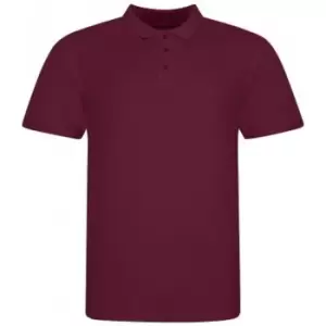 Image of Awdis Mens Piqu Cotton Short-Sleeved Polo Shirt (3XL) (Burgundy)