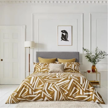 Image of Harlequin Transverse 200TC Cotton Duvet Cover - Yellow